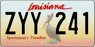 LA license plate ZYY241