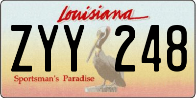 LA license plate ZYY248