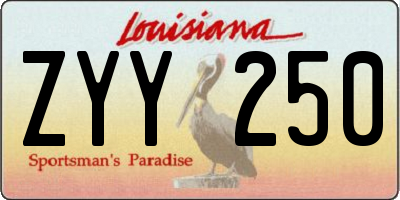 LA license plate ZYY250