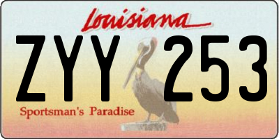 LA license plate ZYY253