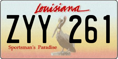 LA license plate ZYY261