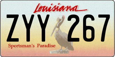 LA license plate ZYY267