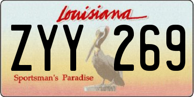 LA license plate ZYY269