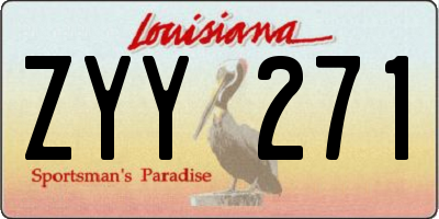 LA license plate ZYY271