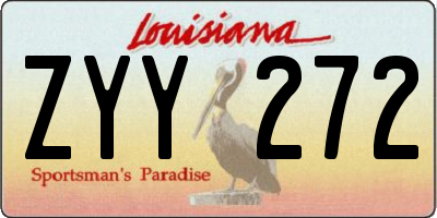 LA license plate ZYY272