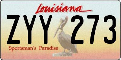 LA license plate ZYY273