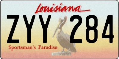 LA license plate ZYY284