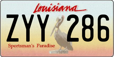 LA license plate ZYY286