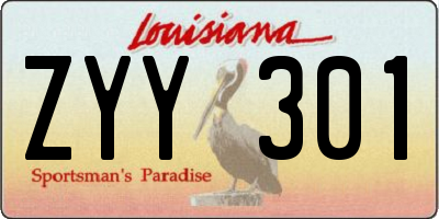 LA license plate ZYY301