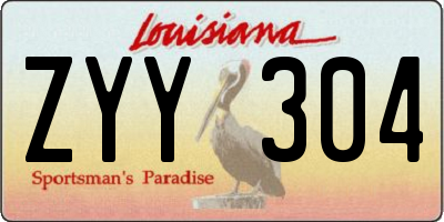 LA license plate ZYY304