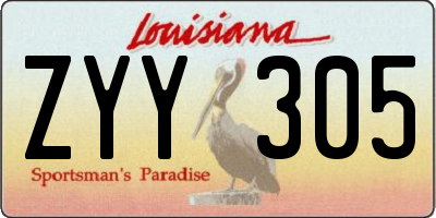 LA license plate ZYY305