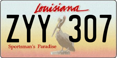 LA license plate ZYY307