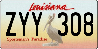 LA license plate ZYY308