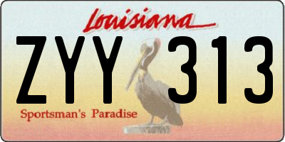 LA license plate ZYY313