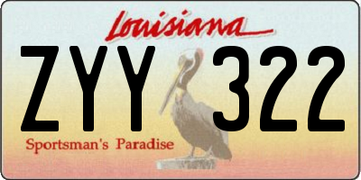 LA license plate ZYY322