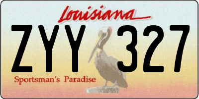 LA license plate ZYY327