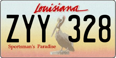 LA license plate ZYY328
