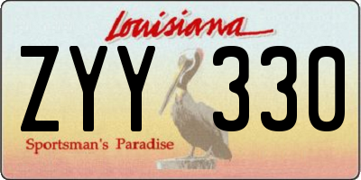 LA license plate ZYY330