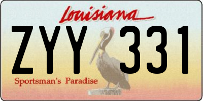 LA license plate ZYY331