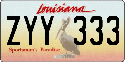 LA license plate ZYY333