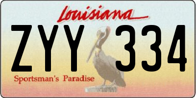 LA license plate ZYY334