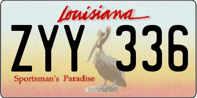 LA license plate ZYY336