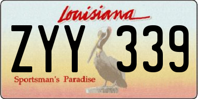 LA license plate ZYY339