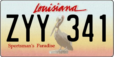 LA license plate ZYY341