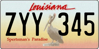 LA license plate ZYY345
