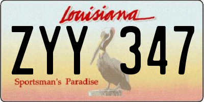 LA license plate ZYY347