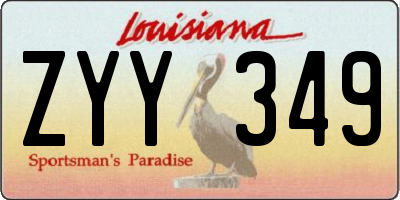 LA license plate ZYY349