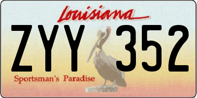 LA license plate ZYY352