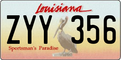 LA license plate ZYY356