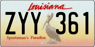 LA license plate ZYY361