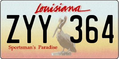 LA license plate ZYY364