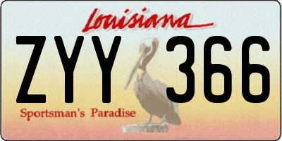 LA license plate ZYY366