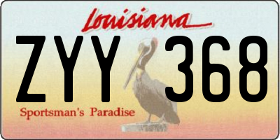 LA license plate ZYY368