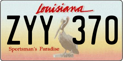 LA license plate ZYY370