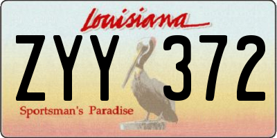LA license plate ZYY372