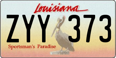 LA license plate ZYY373