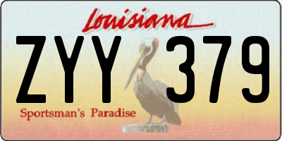 LA license plate ZYY379