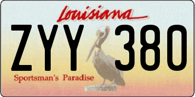 LA license plate ZYY380