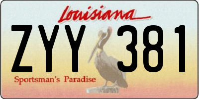 LA license plate ZYY381