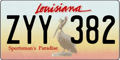 LA license plate ZYY382
