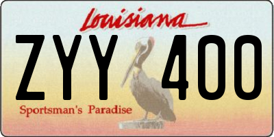 LA license plate ZYY400