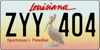 LA license plate ZYY404