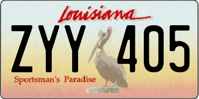 LA license plate ZYY405