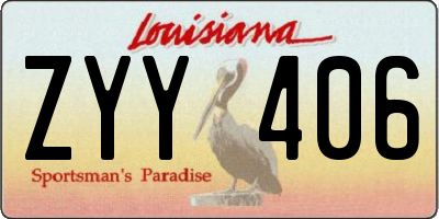 LA license plate ZYY406