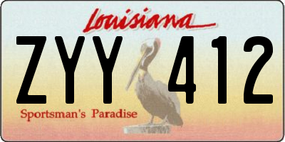 LA license plate ZYY412