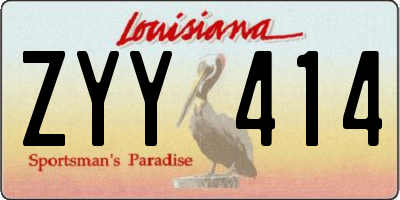 LA license plate ZYY414